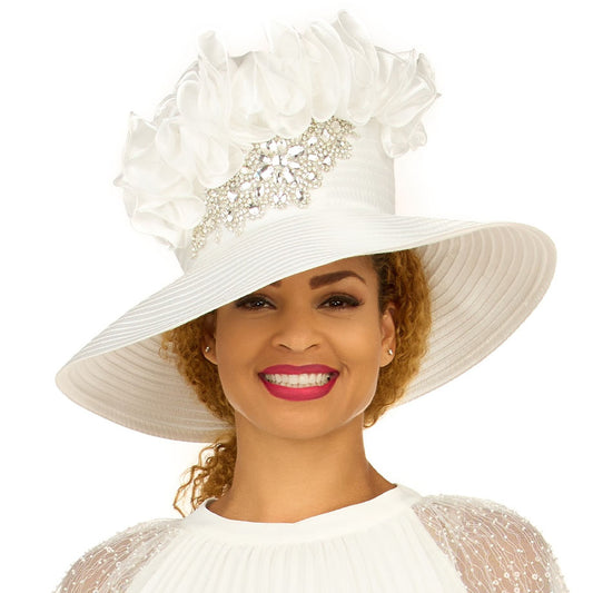 Giovanna HR22160-WHT-QS Church Hat