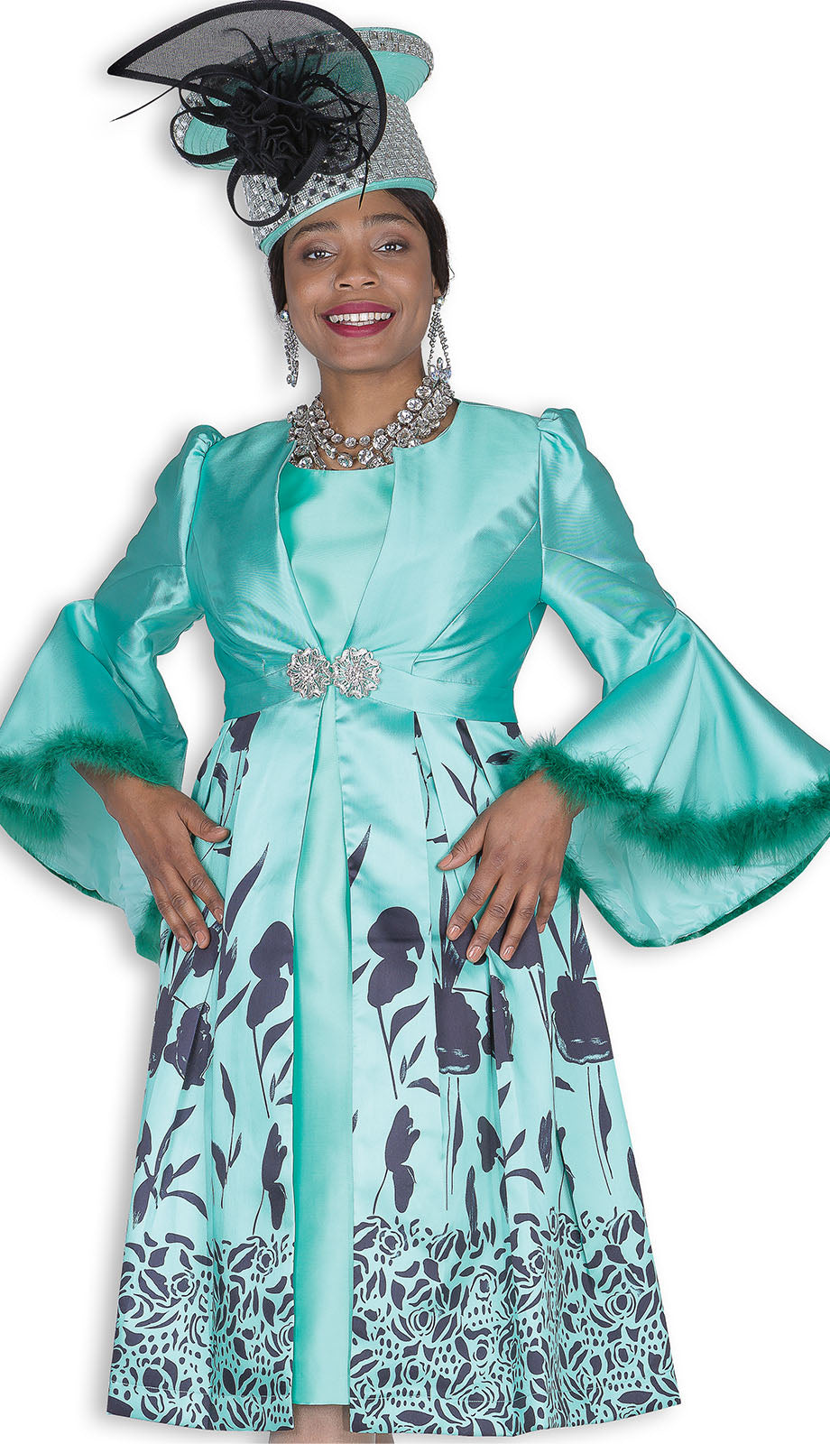 Elite Champagne 6073-GRN-QS Church Dress