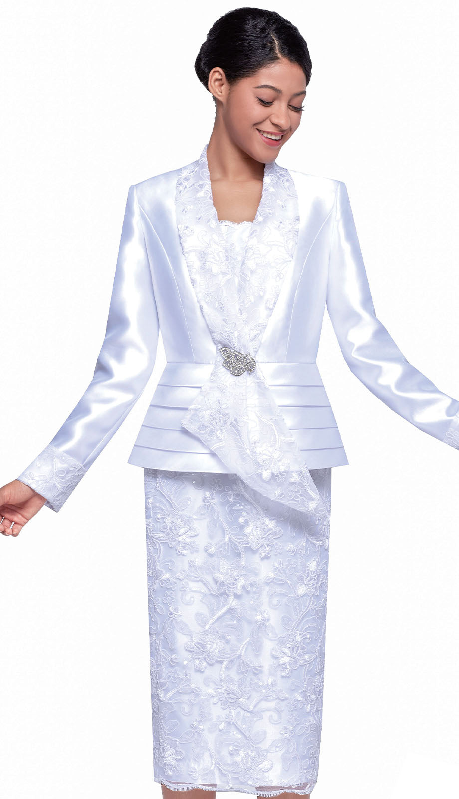 Serafina 4376-WHT Church Suit