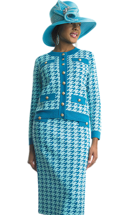 Lily And Taylor 802-TUR Knit Church Suit