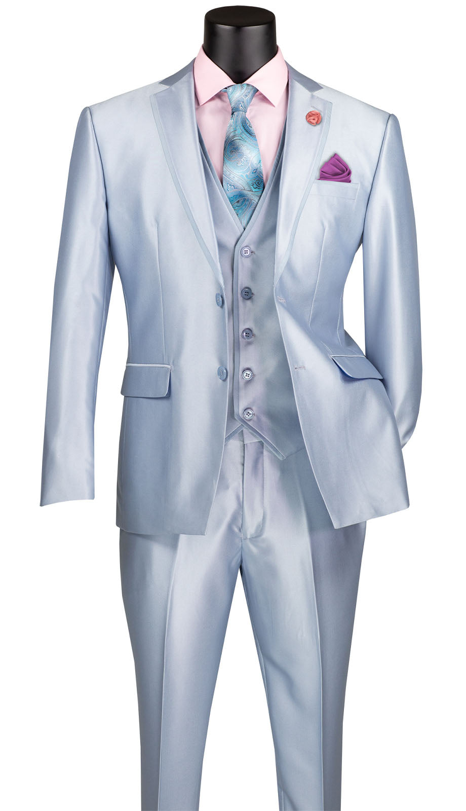 Vinci SV2D-1-BLU Mens Suit