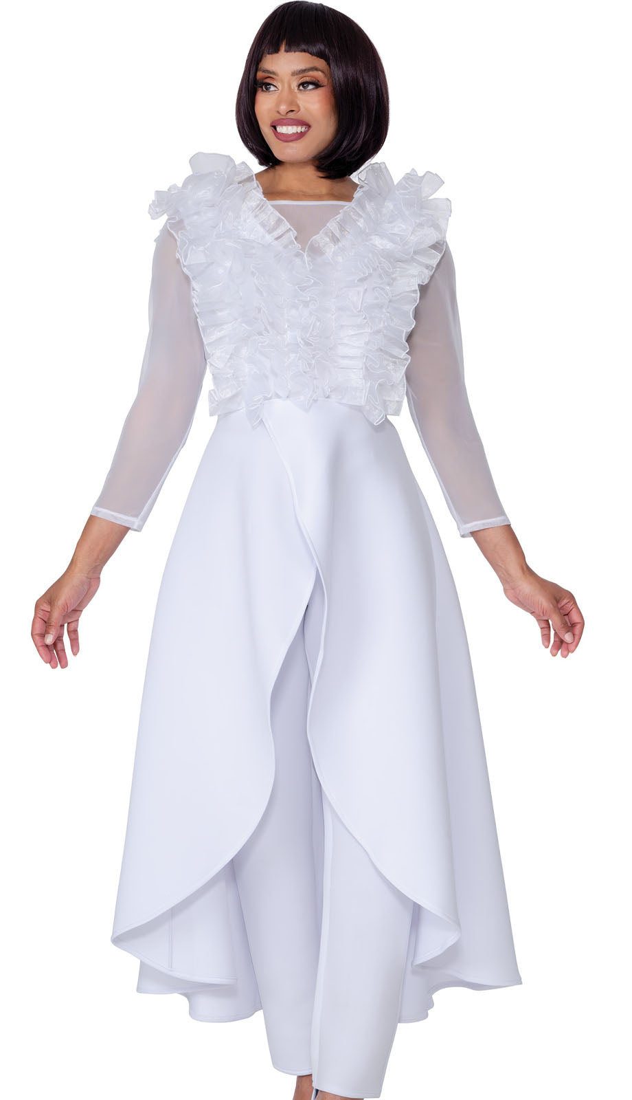 Stellar Looks SL600822-WHT Church Dress