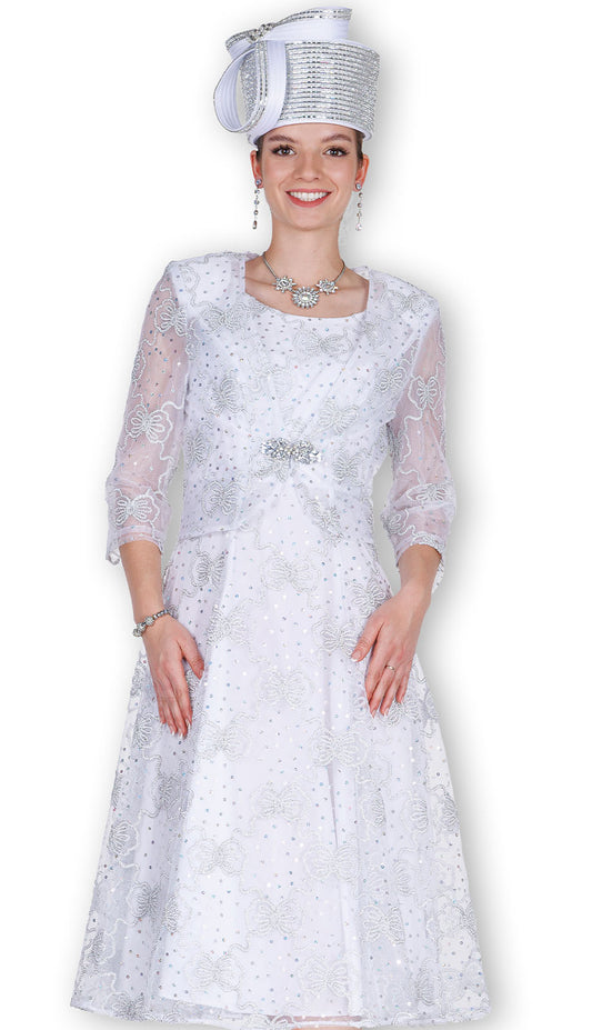 Elite Champagne 6459-WHT Church Dress
