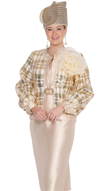 Elite Champagne 6465-WHT-H Church Hat main image 0