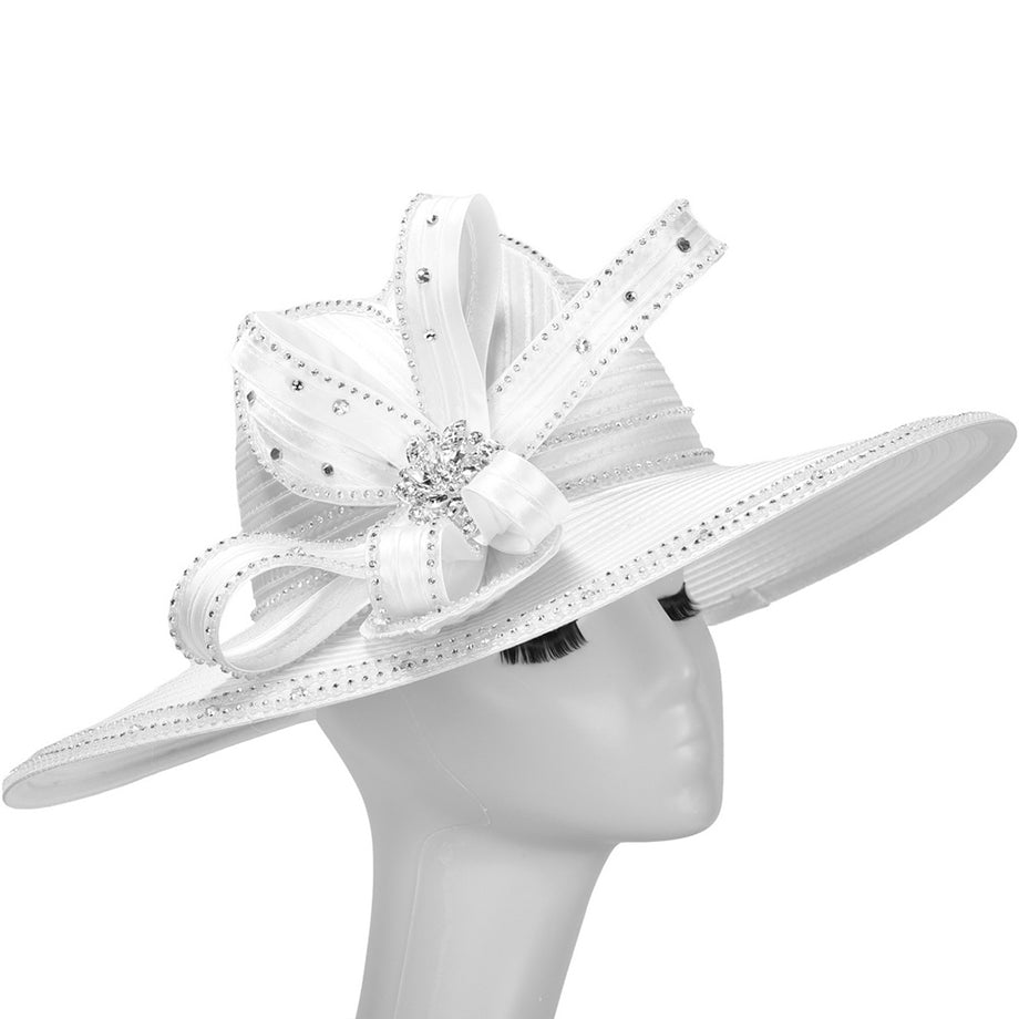 Giovanna HR1072-WHT Church Hat