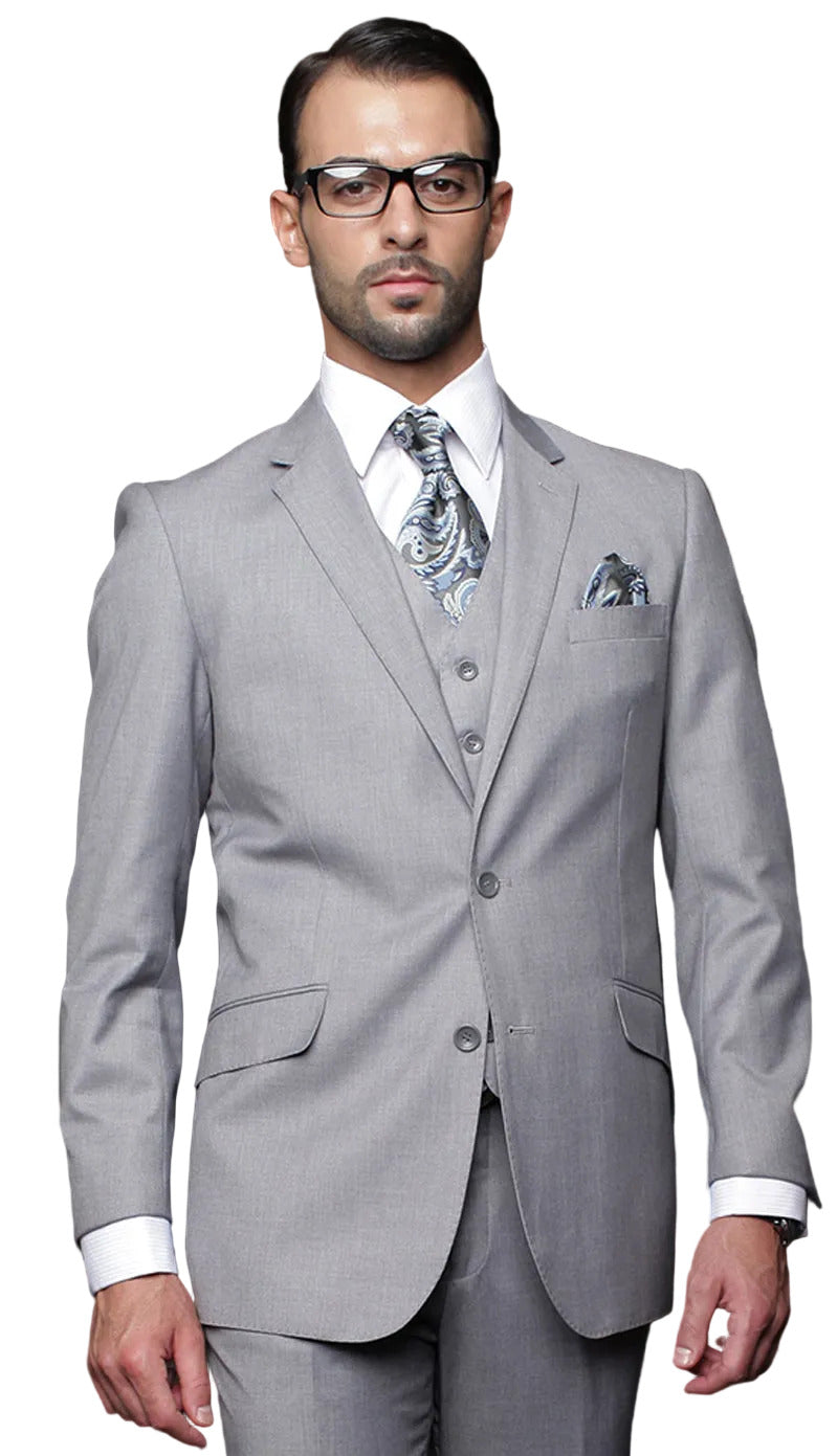 Statement TZ-100-GREY-3PC Mens Suit
