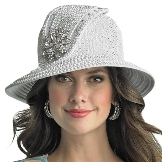 Lily and Taylor H195-WHT Church Hat