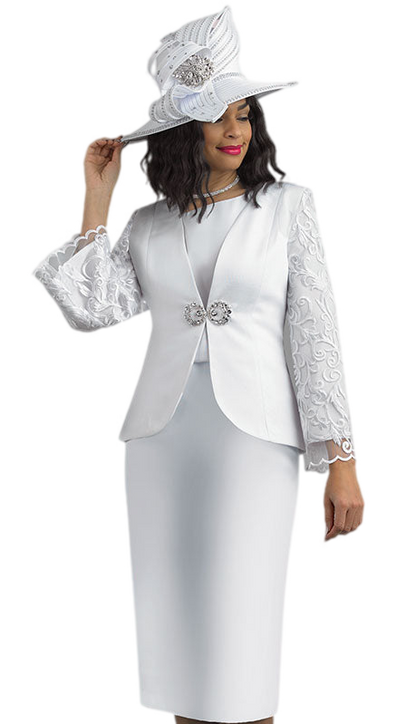 Lily And Taylor 4587-WHT Church Suit