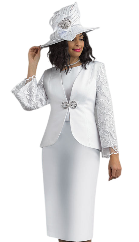 Lily And Taylor 4587-WHT Church Suit