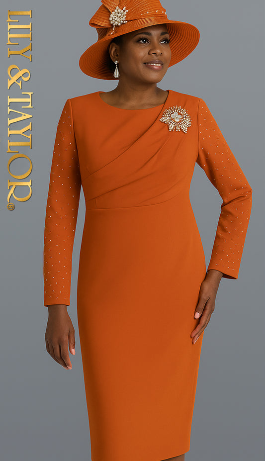Lily And Taylor 4729-BRNT-QS Church Dress