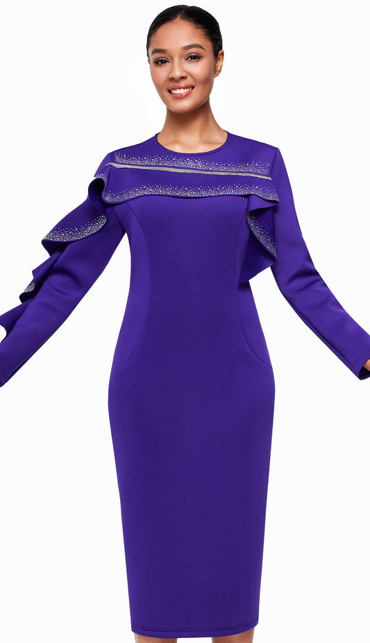 Serafina 7140-PUR Church Dress