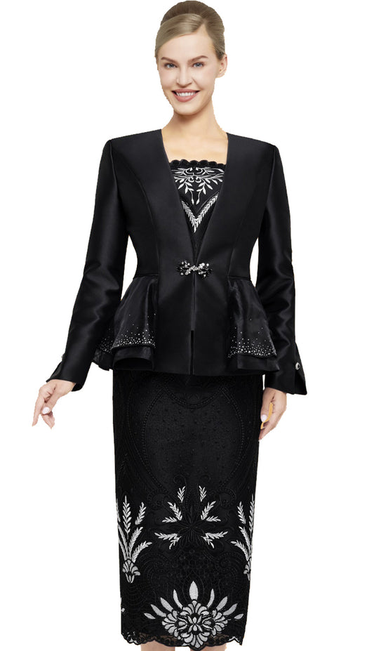 Nina Massini 3092-BLK-QS Church Suit