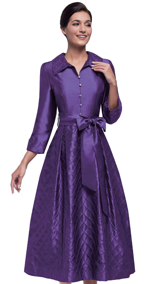Serafina 6981-PUR Womens Church Dress