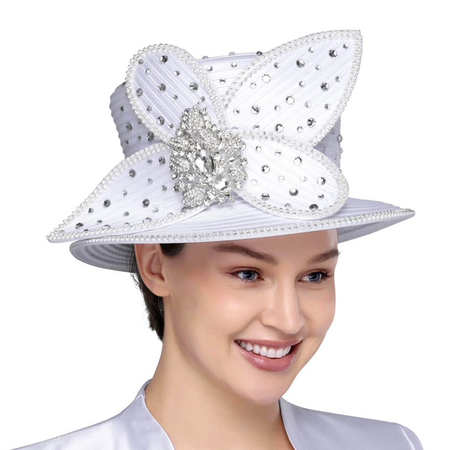 Nina Massini 104H-WHT Church Hat