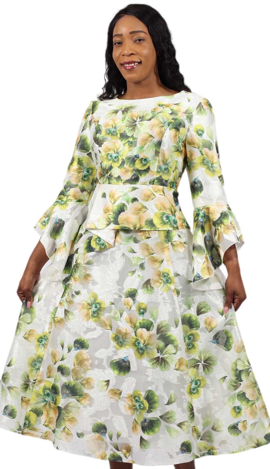 Diana Couture 8927-GRN Church Dress