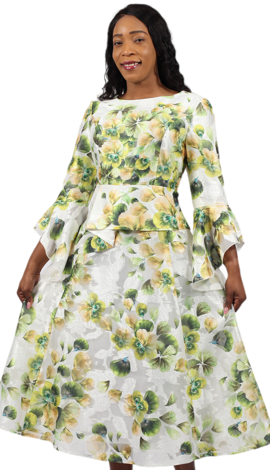Diana Couture 8927-GRN Church Dress