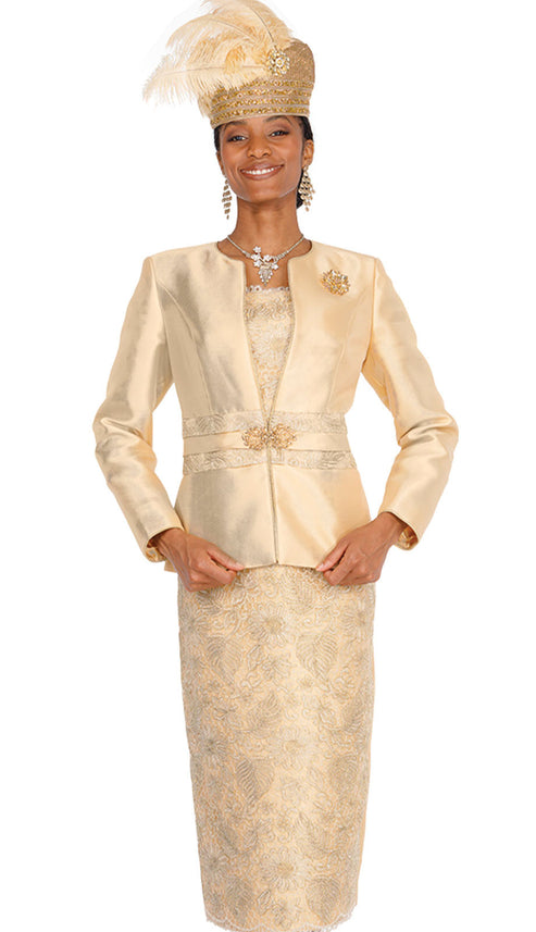 Elite Champagne 6151-WHT Church Suit main image 1