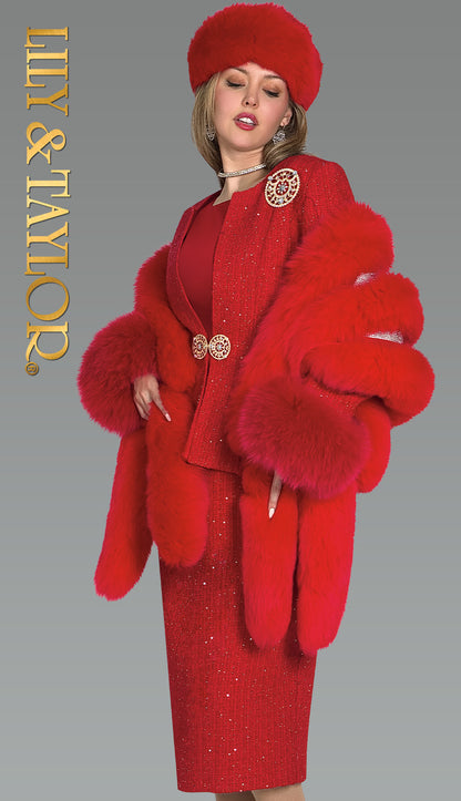 Lily And Taylor 5085-RED Church Suit