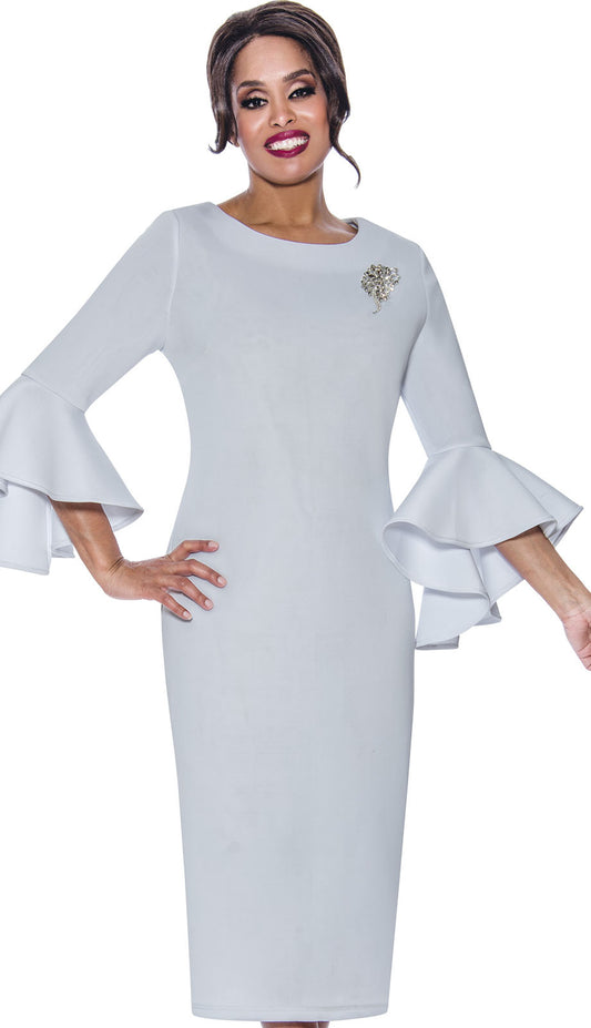 Nubiano 12081-WHT-QS Church Dress