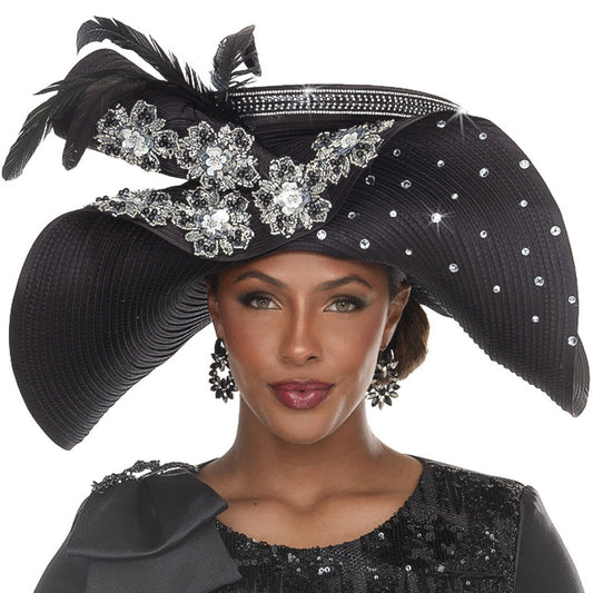 Donna Vinci H12276-BLK-QS Church Hat