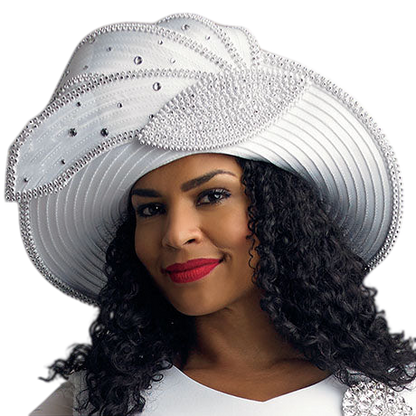 Lily And Taylor H387-WHT Church Hat