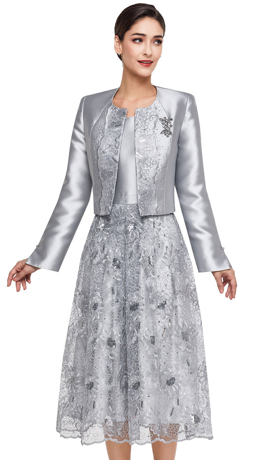 Serafina 6435-SIL-CO Church Dress