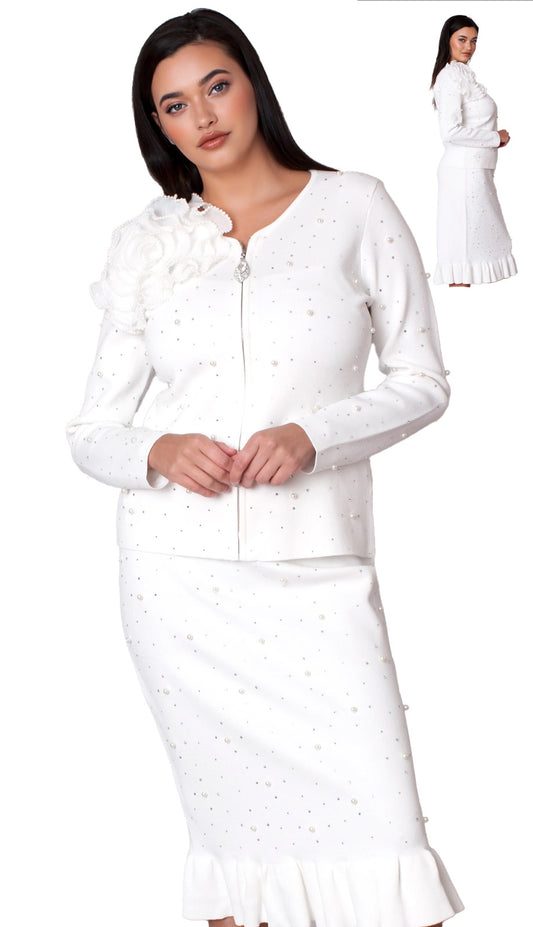 Kayla By Tally Taylor 5393-WHT Church Suit