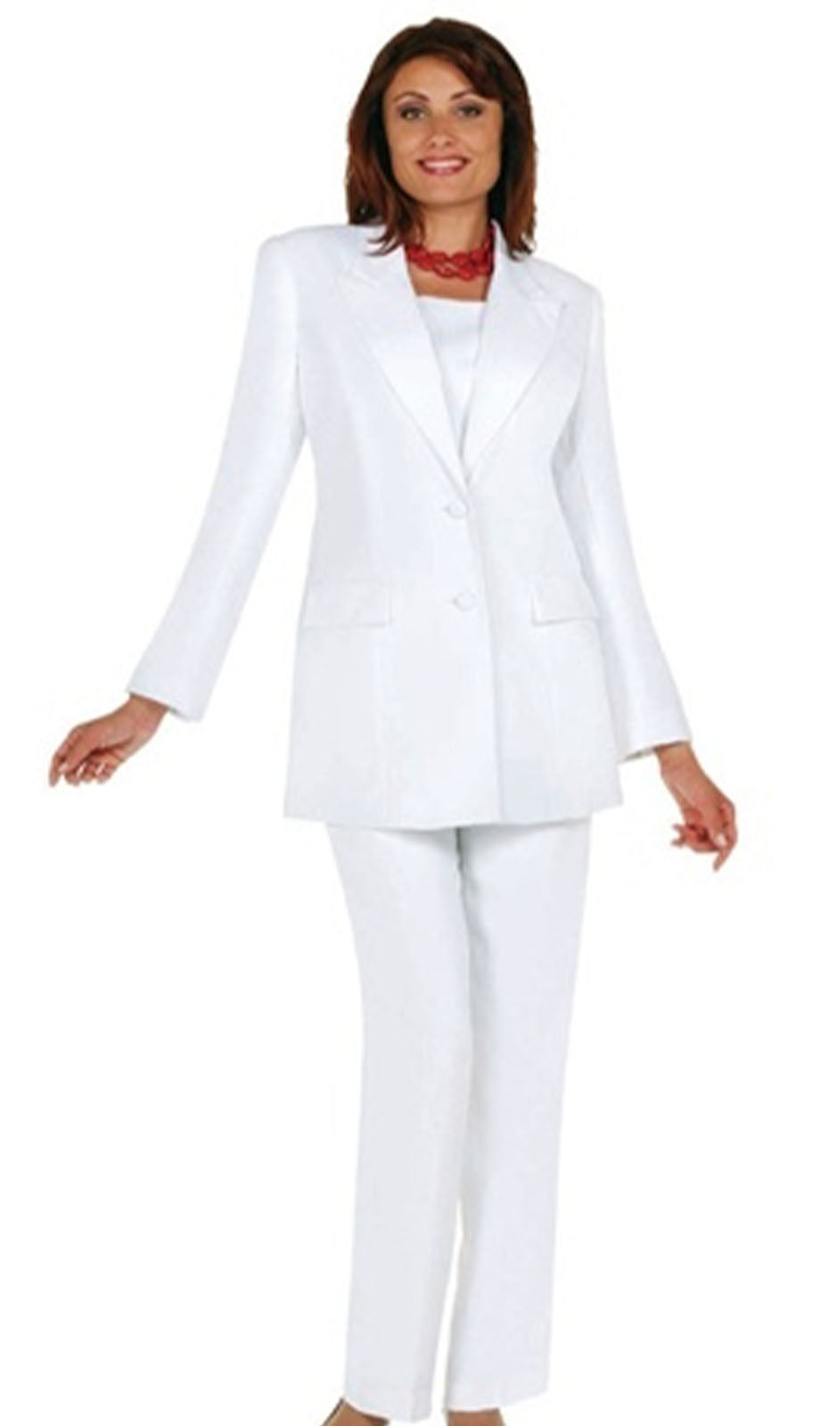 Ben Marc 10499-WHT-CO Usher Pant Suit