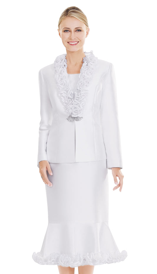 Nina Massini 2505-WHT-CO Womens Church Suit