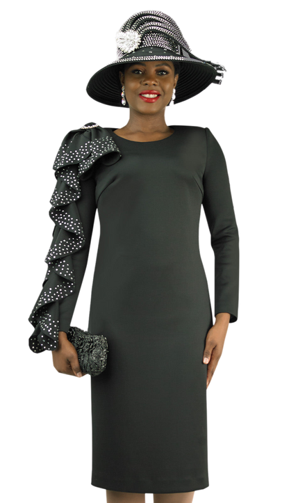 Lily And Taylor 4907-BLK Knit Church Dress Church Dress