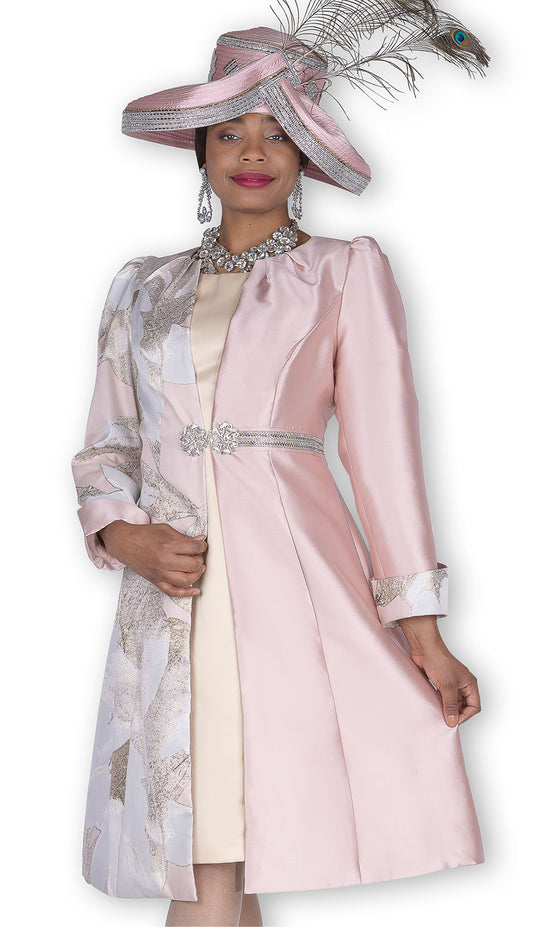 Champagne Italy 6109-PWG-H Womens Church Dress-Hat