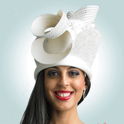 Lily And Taylor Hat H389-WHT-QS