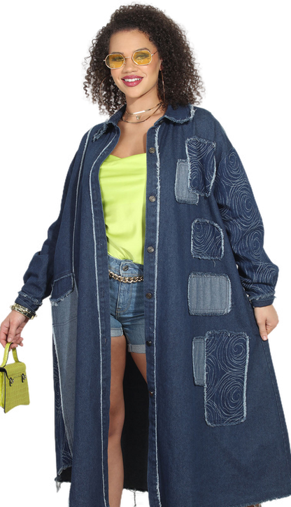 Luxe Moda LM313-BLU Dress Coat