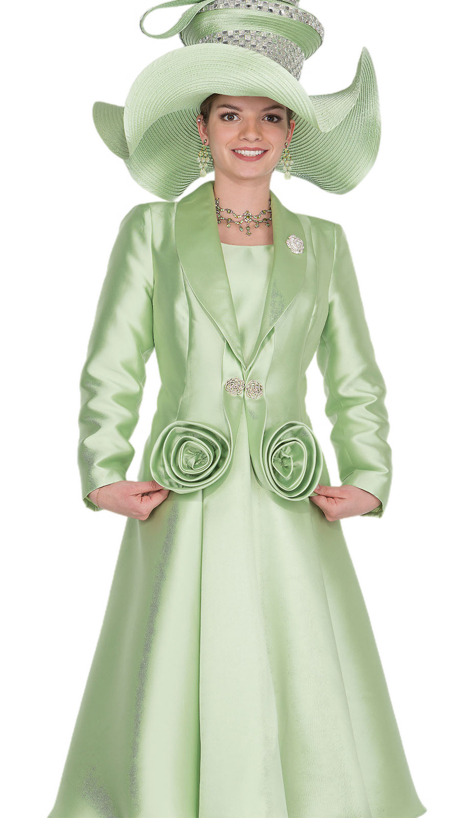 Champagne Italy 6020-GRN Jacket Dress-Hat