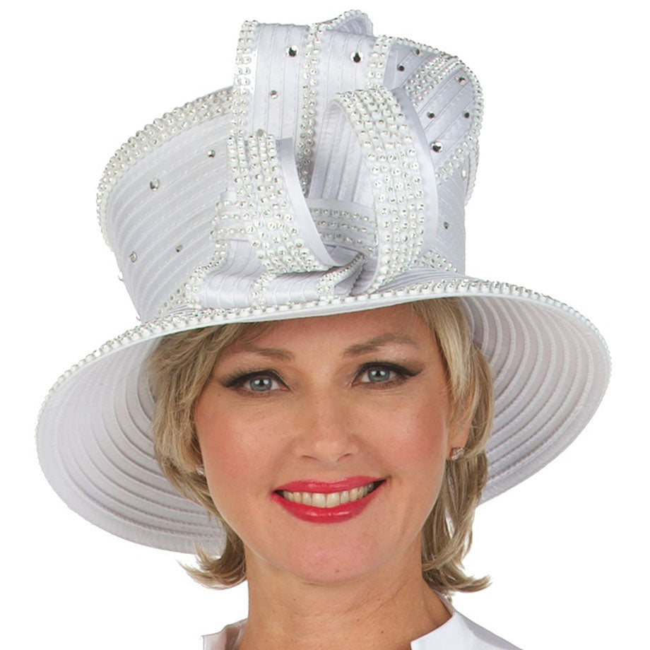 Giovanna HR22131-WHT-QS Church Hat