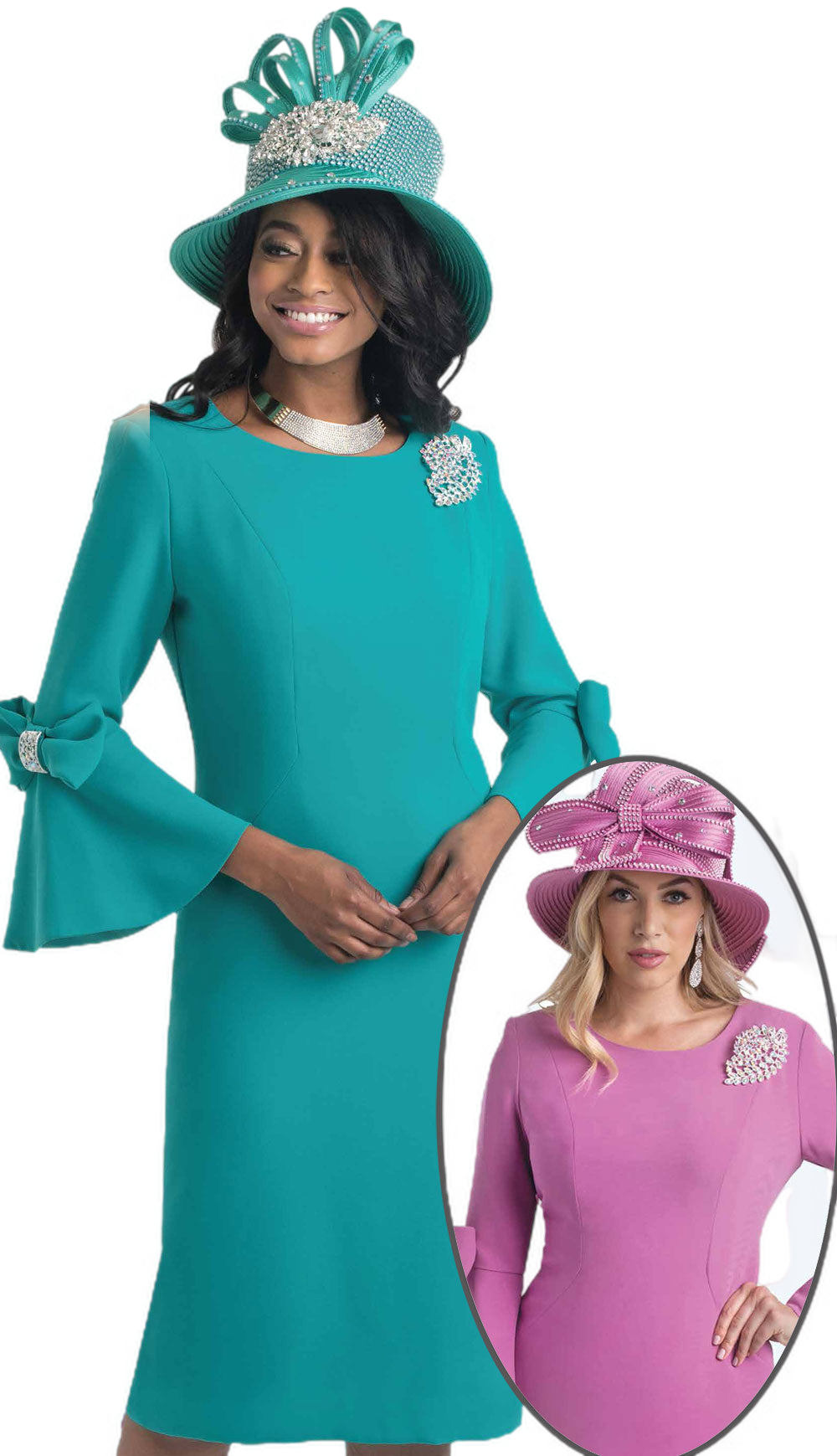 Lily And Taylor 4154-TEAL-QS Church Dress
