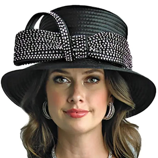 Lily and Taylor H117-BLK-QS Church Hat