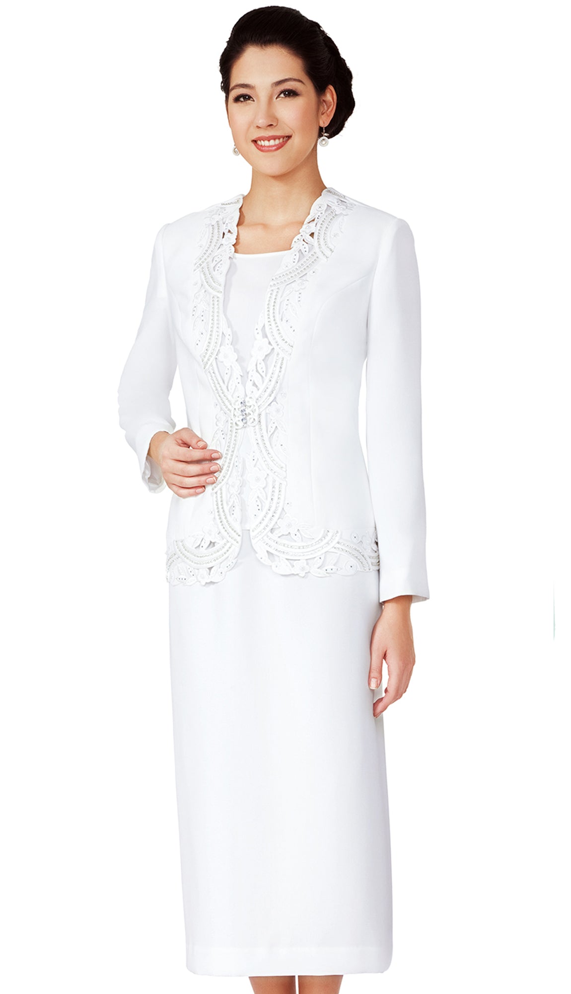 Nina Massini 9242-WHT-CO Church Suit