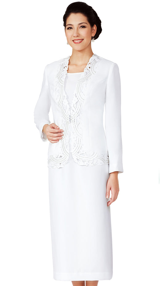 Nina Massini 9242-WHT-CO Church Suit
