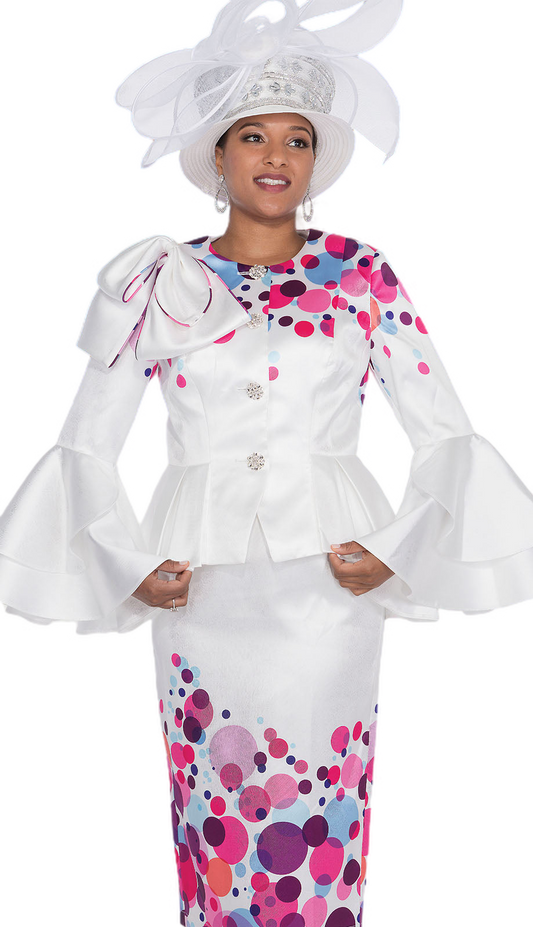 Elite Champagne 6072-WHT Church Suit-Hat