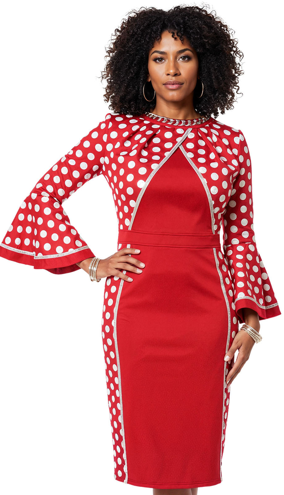Donna Vinci 12261-RED Church Dress