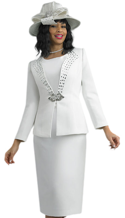 Lily And Taylor 4683-WHT Church Suit For Women