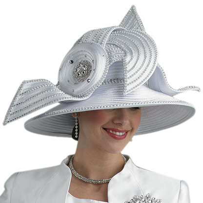 Lily And Taylor H942-WHT Church Hat