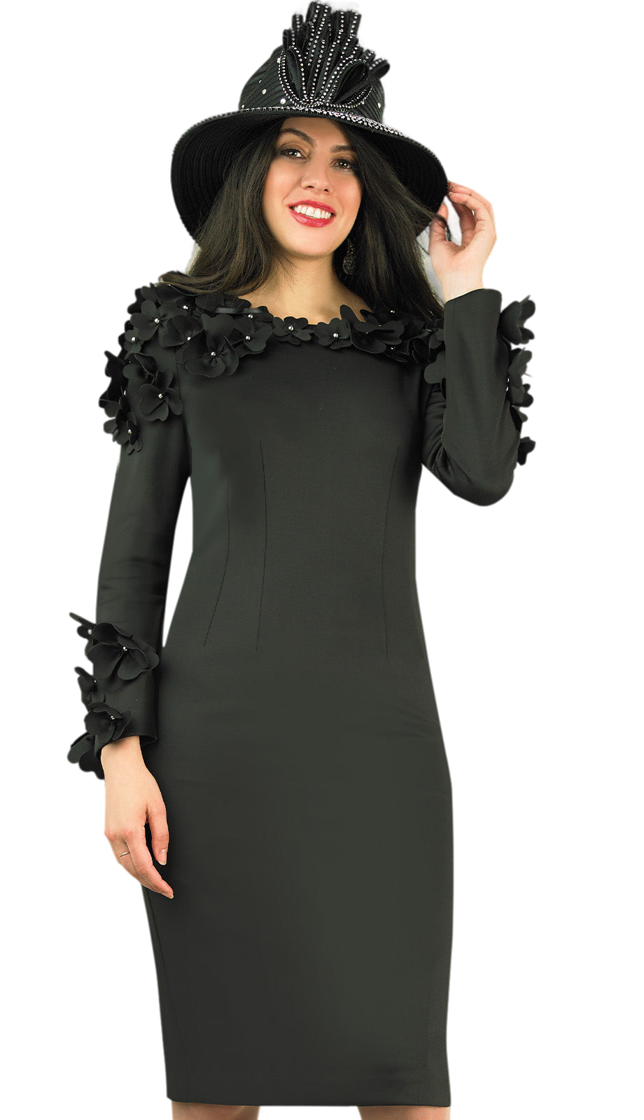 Lily And Taylor 4904-BLK Knit Church Dress Church Dress