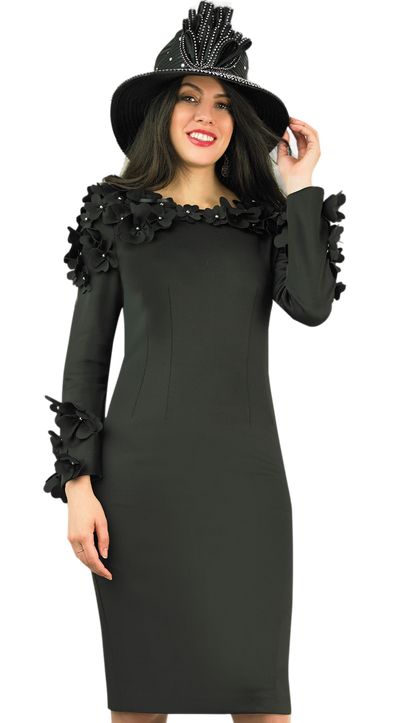 Lily And Taylor 4904-BLK Knit Church Dress Church Dress