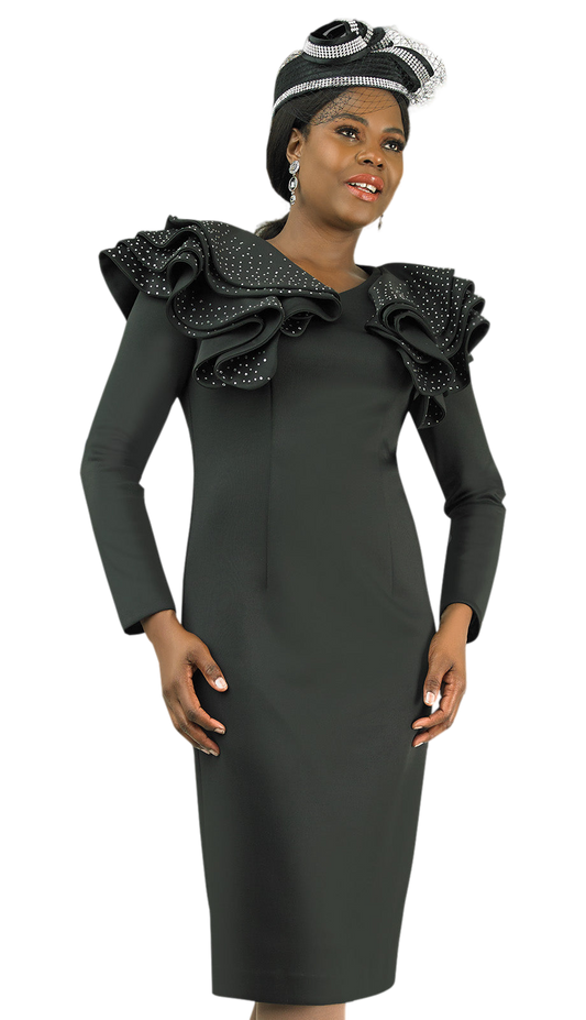 Lily And Taylor 4900-BLK Knit Church Dress Church Dress