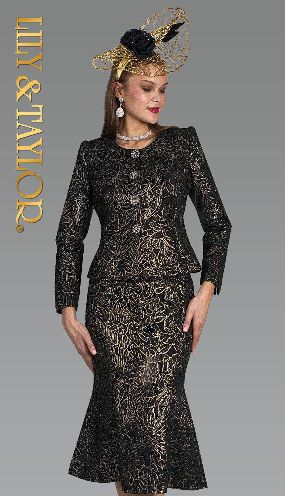 Lily And Taylor 5109-BWG Church Suit