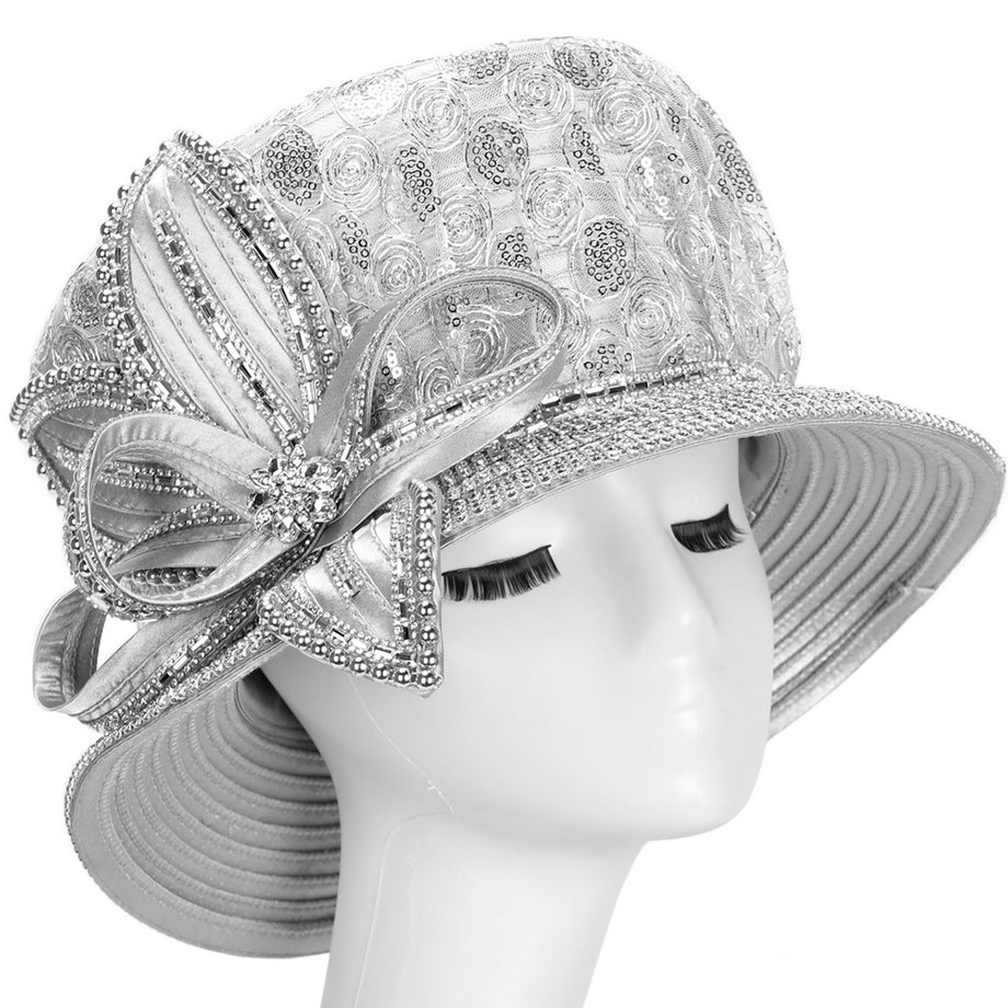Giovanna HR22137-SLV-QS Church Hat