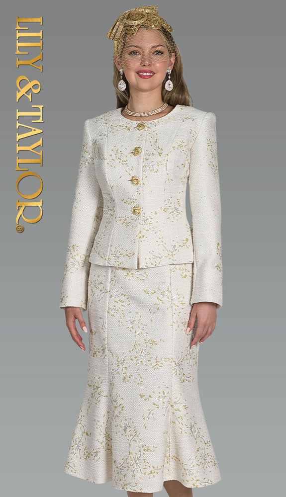 Lily And Taylor 5109-SLV Church Suit