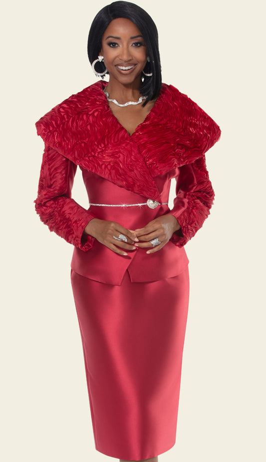 Donna Vinci 12230-RED Church Suit